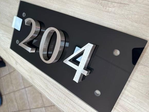 Algarismo Vidro com Inox+kit Prolongadores - 3 Dígitos 50x22