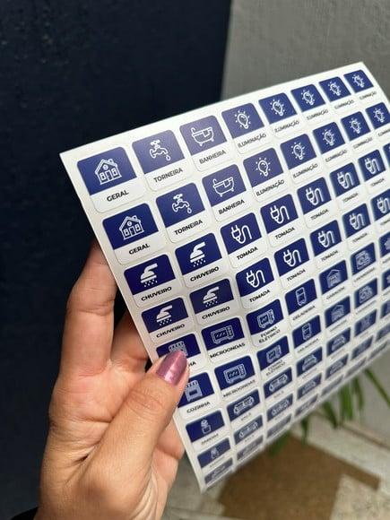Cartela de Adesivos Autocolantes