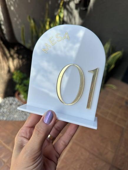 Display Identificação de Mesa - Acrílico 10,5x12,7 Casamento