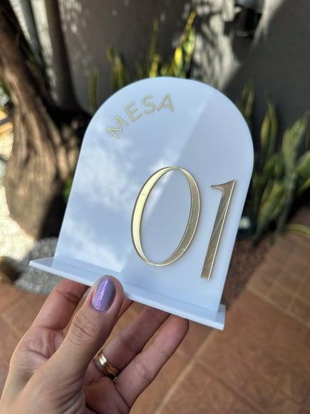 Display Identificação de Mesa - Acrílico 10,5x12,7 Casamento