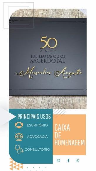 Estojo de Homenagem mdf + mdf - 32x27cm