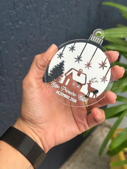 Kit 10 Bolas Enfeite de Natal Personalizado