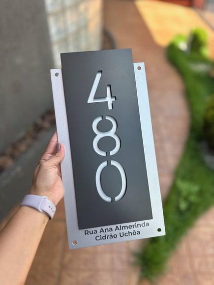 Número para Casa Acm com Acm - 3 Dígitos 20x40