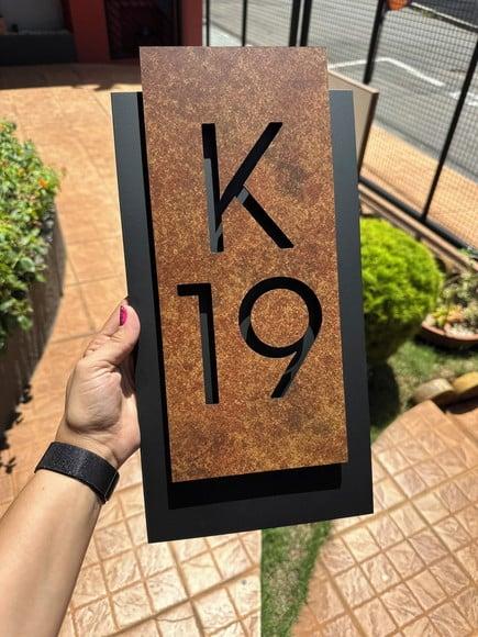 Número para Casa Acm com Acm Corten - 3 Dígitos 20x40