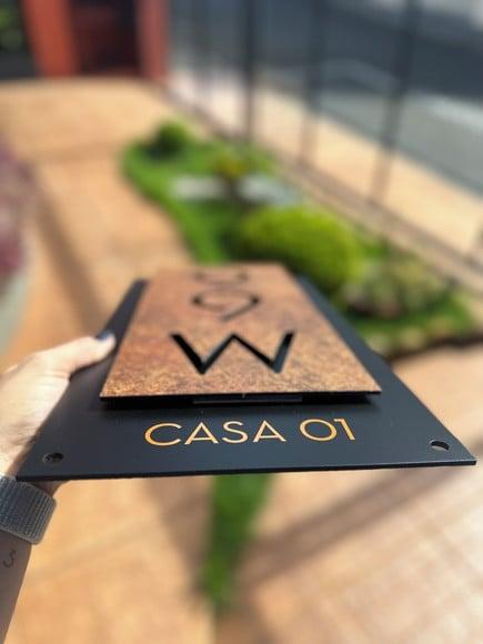 Número para Casa Acm com Acm Corten - 3 Dígitos 20x40