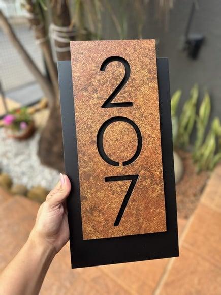 Número para Casa Acm com Acm Corten - 3 Dígitos 20x40