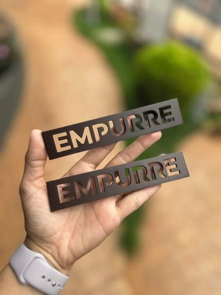 Placa -empurre - Modelo Caulim 15x3cm - Acrílico Pintado