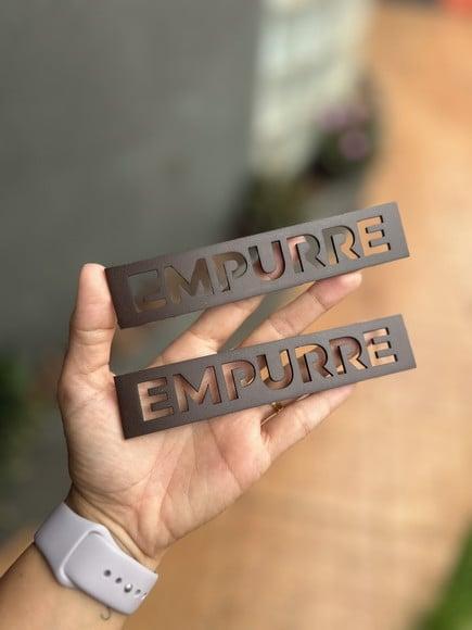 Placa -empurre - Modelo Caulim 15x3cm - Acrílico Pintado
