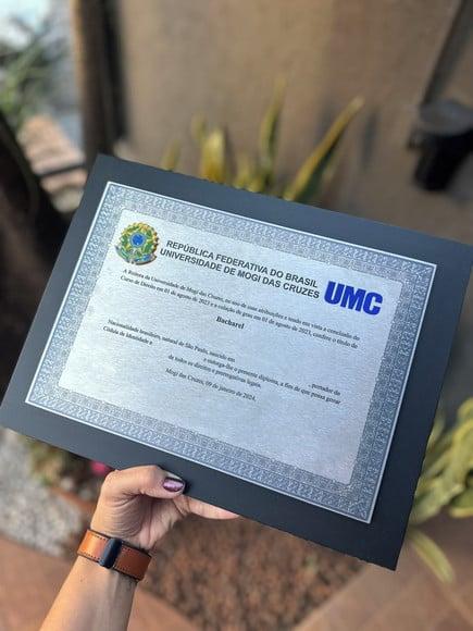 Placa Acm com Moldura e Impressão Uv - 30x40
