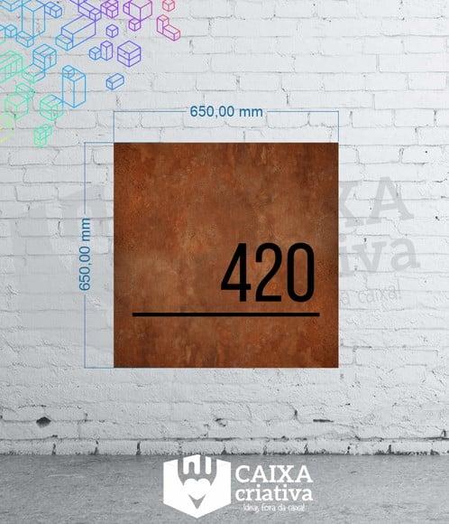 Placa Algarismo Acm com Sobreposição em Pvc 65cm x 65cm