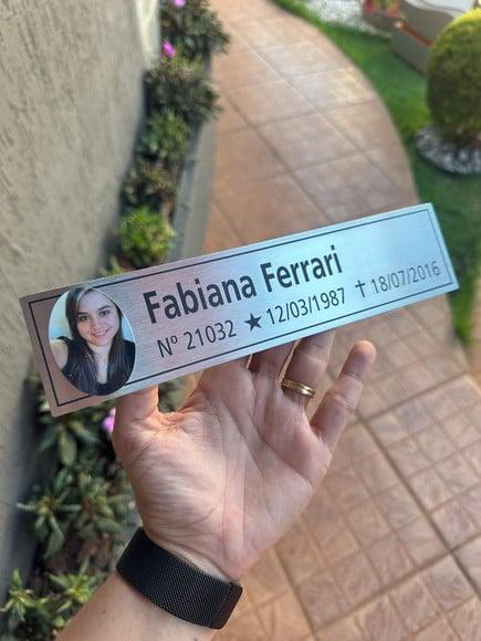 Placa Cemitério - Memorial em Inox com Impressão Uv - 5,3x23