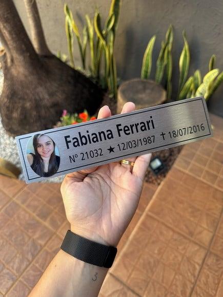 Placa Cemitério - Memorial em Inox com Impressão Uv - 5,3x23