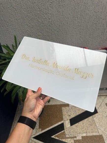 Placa Comércio Acrilico - Efeito Cristal 40x24 Impressão Uv