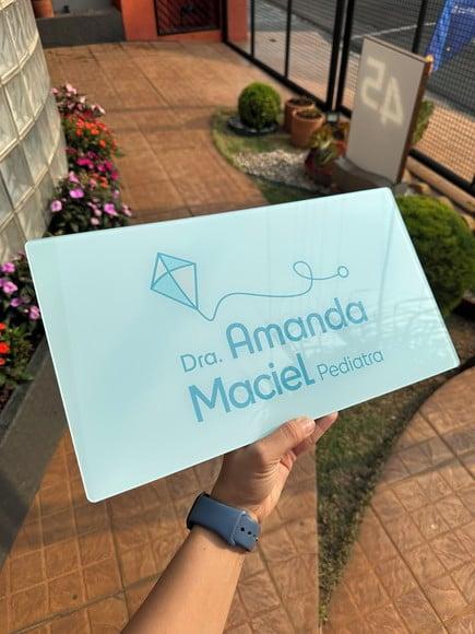 Placa Comércio Acrilico - Efeito Cristal 40x24 Impressão Uv