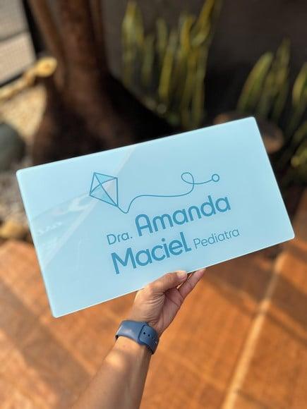 Placa Comércio Acrilico - Efeito Cristal 40x24 Impressão Uv