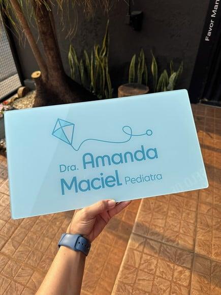 Placa Comércio Acrilico - Efeito Cristal 40x24 Impressão Uv