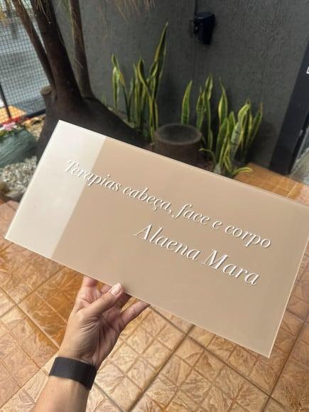 Placa Comércio Acrilico Adesivo Frontal 40x20 Impressão Uv