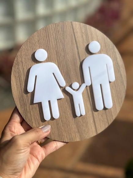 Placa de Banheiro- Modelo Calcita mdf Personalizado 20x20cm