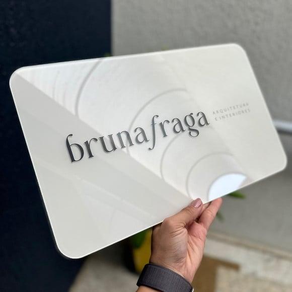Placa de Comércio Acrílico - Aplicação Adesivo Frontal 40x24