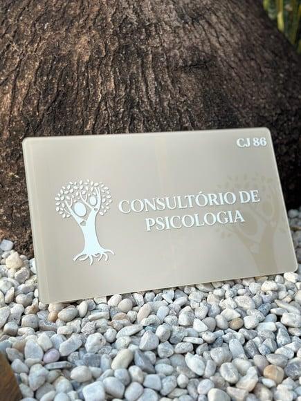 Placa de Comércio Acrílico - Aplicação Adesivo Frontal 40x24