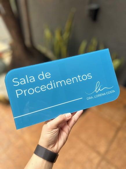 Placa de Comércio Acrílico - Efeito Cristal 30x15