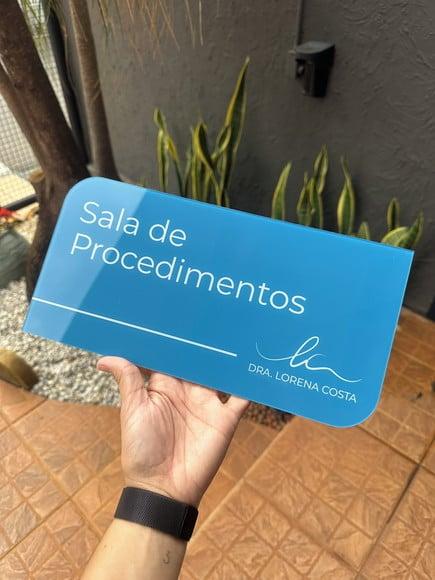 Placa de Comércio Acrílico - Efeito Cristal 30x15