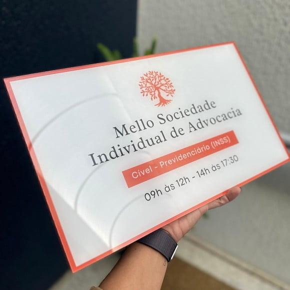 Placa de Comércio Acrilico - Efeito Cristal 40x24
