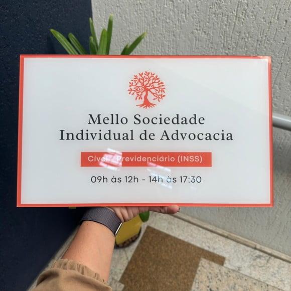 Placa de Comércio Acrilico - Efeito Cristal 40x24