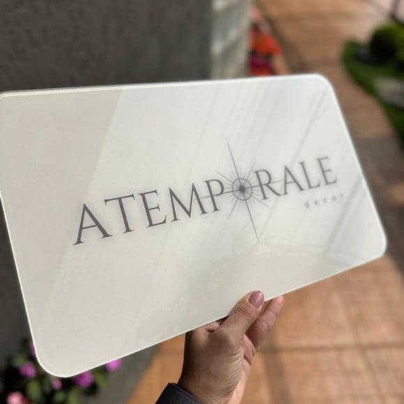 Placa de Comércio Acrilico - Efeito Cristal 40x24