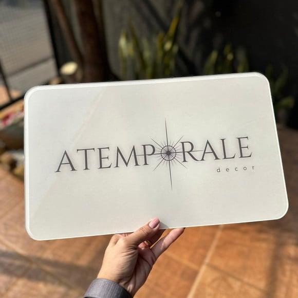 Placa de Comércio Acrilico - Efeito Cristal 40x24