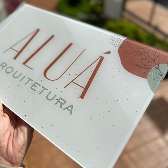 Placa de Comércio Acrilico - Efeito Cristal 40x24