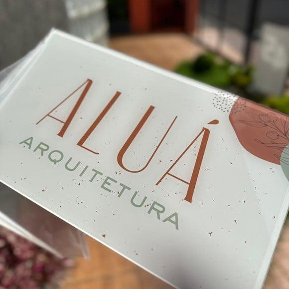 Placa de Comércio Acrilico - Efeito Cristal 40x24