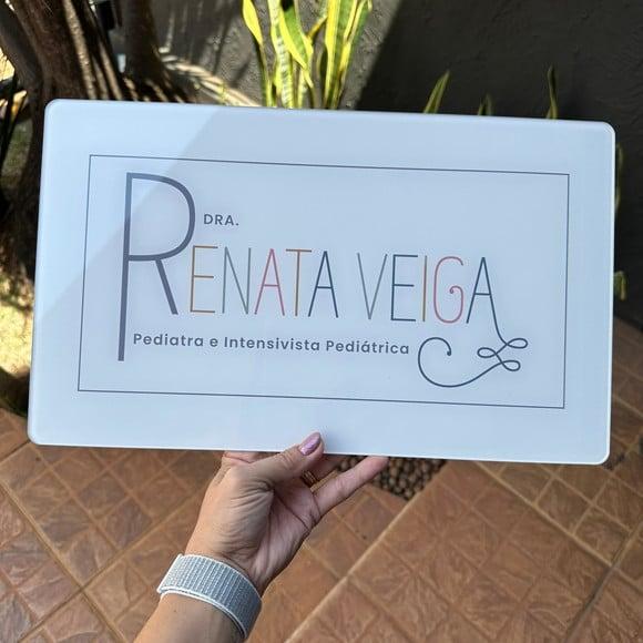 Placa de Comércio Acrilico - Efeito Cristal 40x24