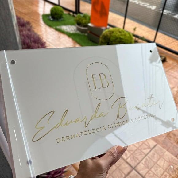 Placa de Comércio Acrilico - Efeito Cristal 40x24