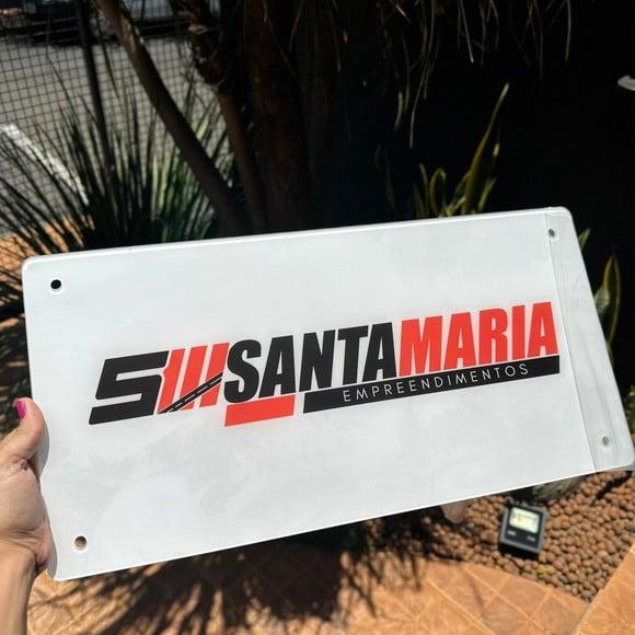 Placa de Comércio Acrilico - Efeito Cristal 40x24