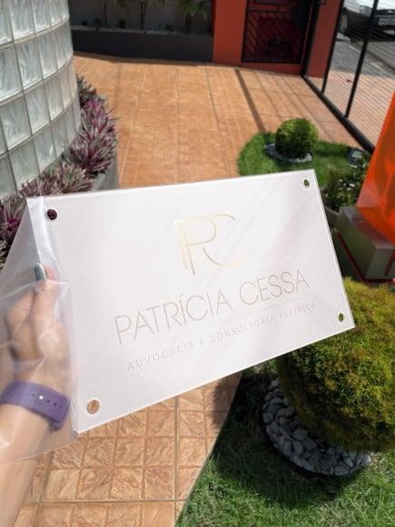 Placa de Comércio Acrilico - Efeito Cristal 40x24