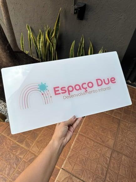 Placa de Comércio em Acrílico - Frente 25x50
