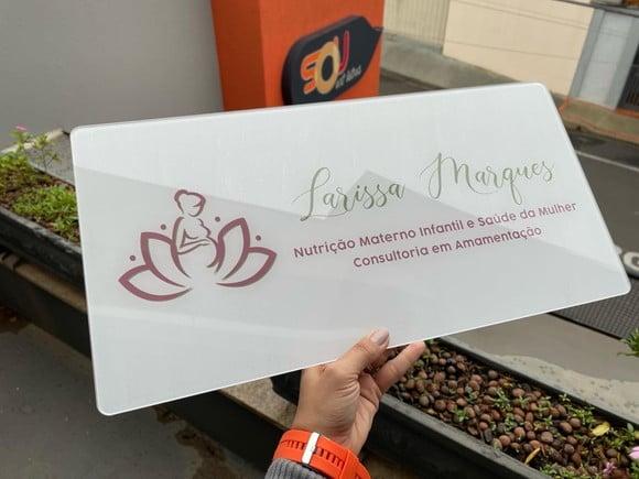 Placa de Comércio em Acrílico - Frente 50x25