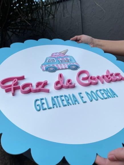 Placa de Comércio Escalopada - Frente 50x50