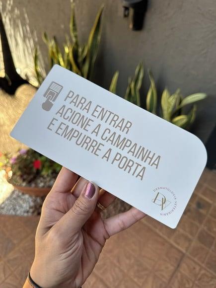 Placa de Id. Campainha - Modelo Caulim Personalizado