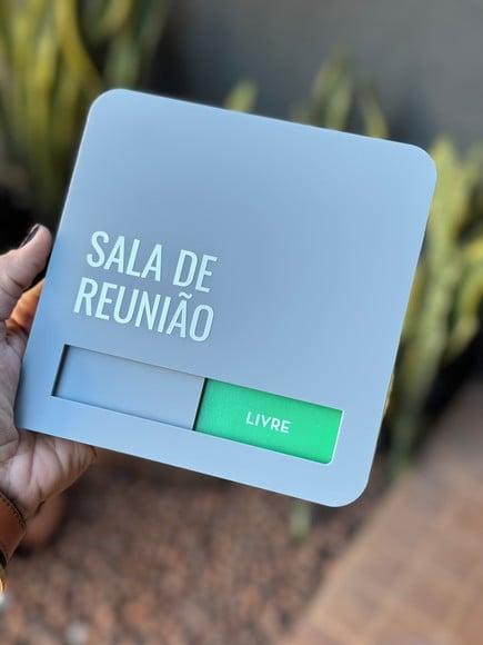 Placa de Id. de Sala - Reunião Flag Livre Ocupado 16x16