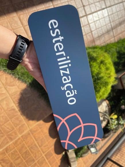 Placa de Identificação - Esterilização Modelo Caulim 30x10