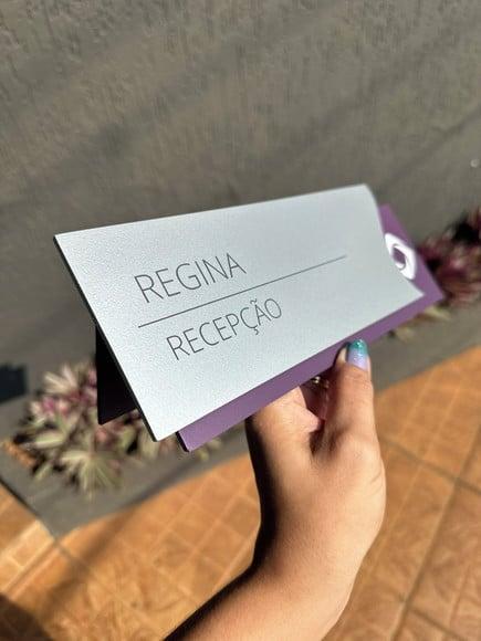 Placa de Identificação de Mesa - Acm com Sobreposição 25x9,5