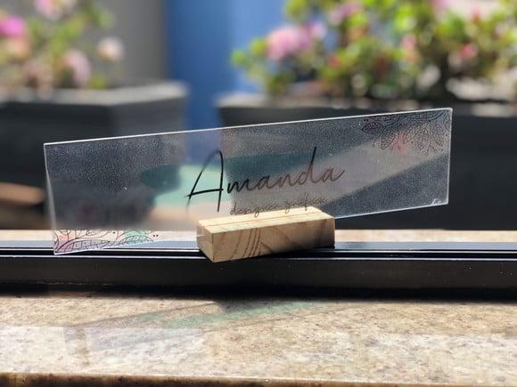 Placa de Identificação de Mesa - Acrílico 26x6,5