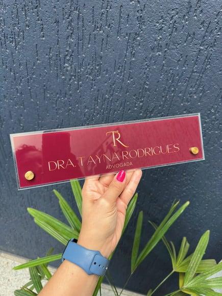 Placa de Identificação de Mesa - Acrílico e Acrílico 30x8