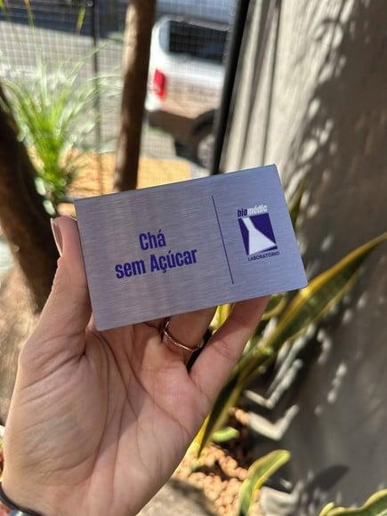 Placa de Identificação de Mesa - Inox 9x6