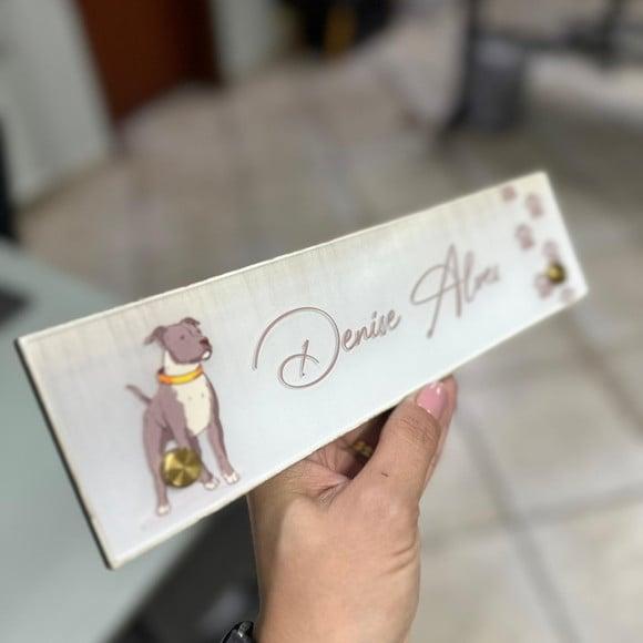 Placa de Identificação de Mesa - mdf e Acrílico 26x6,5