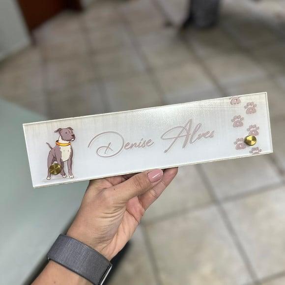 Placa de Identificação de Mesa - mdf e Acrílico 26x6,5