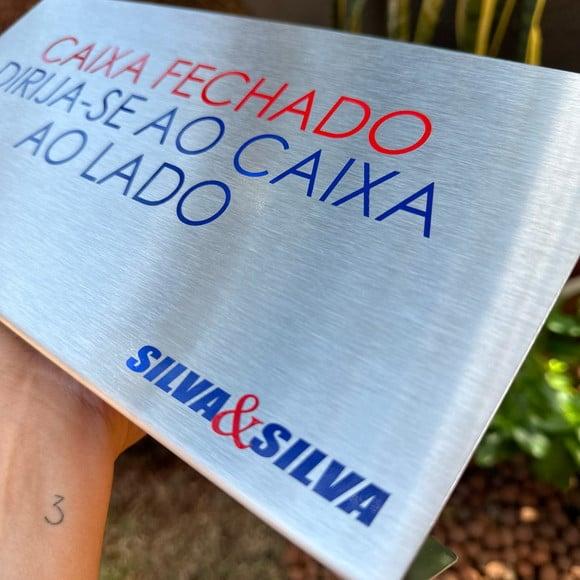 Placa de Identificação de Mesa Personalizada - Inox 15x30