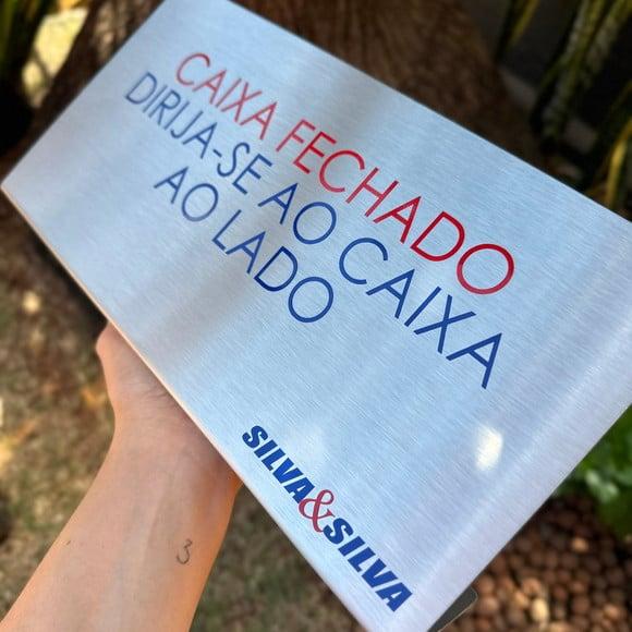 Placa de Identificação de Mesa Personalizada - Inox 15x30